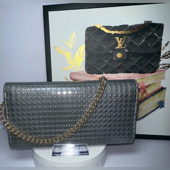 Christian Dior Lady Dior Croisiere Chain Wallet Micro Cannage Perforated - Picture 3 of 12